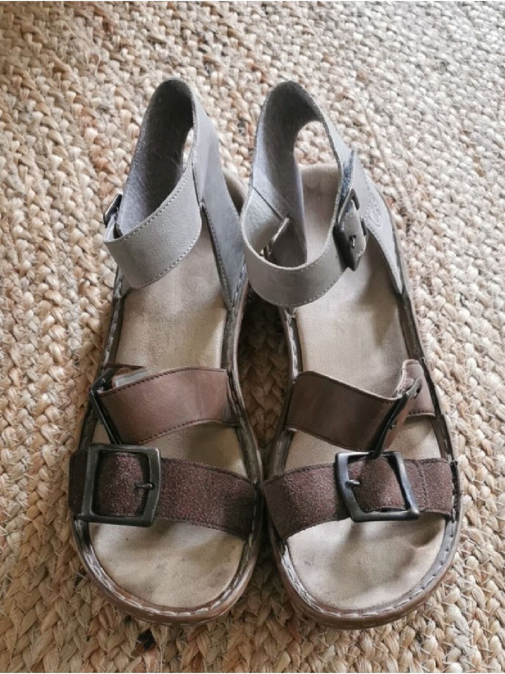 Womens Rieker Multi Strap Comfort Sandals Color Block Leather. Size 41/ 9